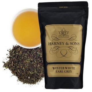 Harney & Sons 윈터 화이트 얼 그레이 | 473.2ml(16온스) 루스 리프 얼 그레이 티 백, 1개