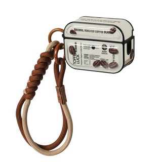 커비빈 손목 스트랩 에어팟 케이스, 1개, 커피 컬러 콩 이어폰 케이스 손목 스트랩 포함, AirPods 1세대2세대