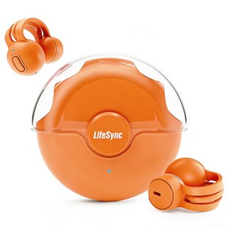 LifeSync 블루투스 이어폰 무선 방수 오픈 귀걸이형 고음질 블루투스 헤드폰 자동페어링, 오렌지, H08