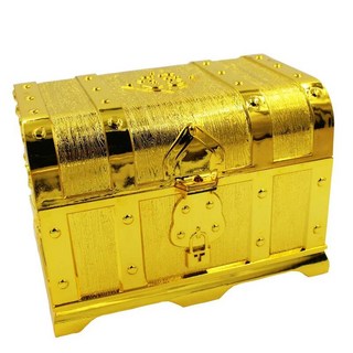 캡틴 해적 보물 상자 어린이 장난감 금화 찾기 게임 돈 은행 놀이 척, Gold