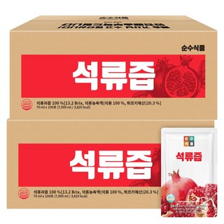 순수식품 석류즙 실속형, 70ml, 200개