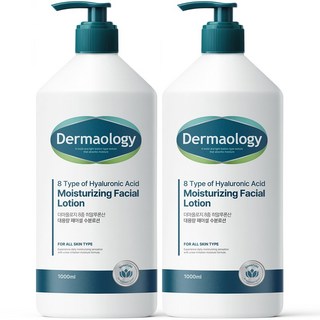 [병풀잎수 20%] 1+1 더마올로지 8중 히알루론산 대용량 페이셜 수분 로션 1L 주름개선 미백 기능성 여자 여성 남자 남성, 2개
