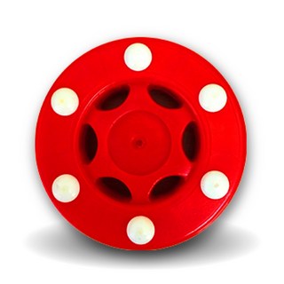 NORDITION 陸上曲棍球 - 台灣製 滑輪 滑冰 冰球 直排輪 曲棍球餅 牙齒球 體育 運動 外銷品質, 紅色, 1個