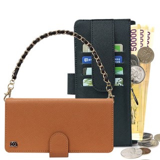 프라펠 내부지퍼형 카드 지폐 수납 지갑형 휴대폰 케이스 + 손목 체인 스트랩