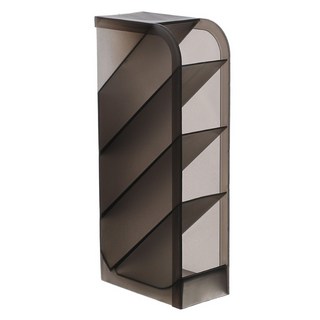 可立式桌面收納盒 塑膠化妝多功能家居文具整理盒子 筆筒學生筆盒 鉛筆收納盒 收納, 霧面黑-小號, 1個