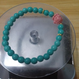 6m瓷化綠松石設計款手串，手工編織，幸運之石，時尚百搭，舒適耐用