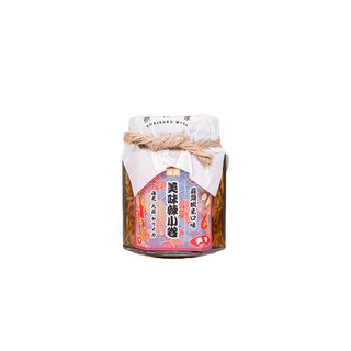 燕村家特辣蒜椒醬/蒜頭蝦米美味小卷醬/布拉魚珠貝醬(100g/罐)爆香蒜頭口味，下酒菜必備, 1個