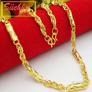 黃金圓柱麻花男款金鍊 結婚新郎金飾禮品