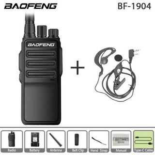생활무전기 마이크 Baofeng BF-1904 워키토키 USB C 충전 UHF 400-520Mhz 전문 양방향 라디오 휴대용 CB 라디오 사냥 카페용 16CH