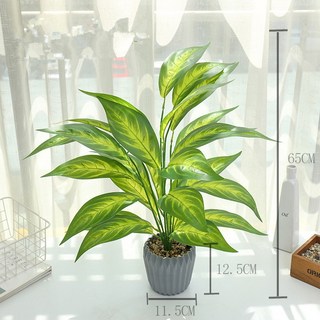 臺南出貨 大號仿真綠植盆栽 創意室內擺件仿真花 仿真植物 仿真龜背 龜背葉 假花 仿真盆栽, JH4246, 1個