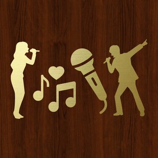 오피스왕국 노래 마이크 음악 음표 그래픽 스티커 music13, 메탈골드