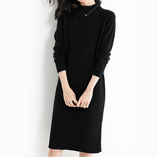 레일라 베타 하이넥 니트 미디 원피스 S250917FW-10