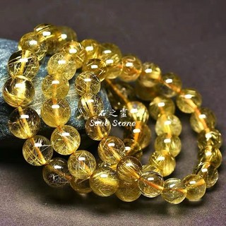 石之靈 Soul Stone 天然無優金髮晶鈦金手珠 男女情侶款 招財手鍊