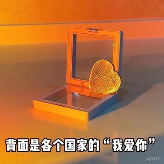 心形玫瑰愛情紀念幣 情人節七夕禮物 女友生日錶白紀念章 許願幣, 銀色紀念幣（1個）,+展示收納盒+底座