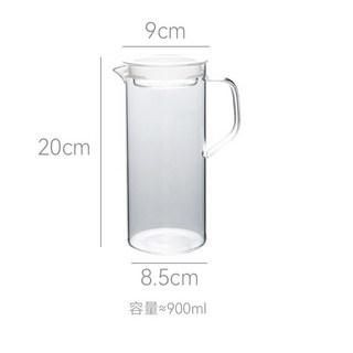 耐高溫玻璃冷水壺 大容量家用涼水壺 夏季果汁壺 泡茶壺 開水杯 折扣 耐熱玻璃 防漏設計 便攜水壺 禮品推薦, 1個, 單壺（可冷熱高硼硅）