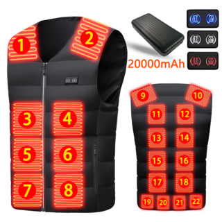 [22구역 히팅 발열조끼 세트] 초경량 온도조절 방한조끼 + 20000mAh 보조배터리 / 캠핑 등산 낚시 아웃도어