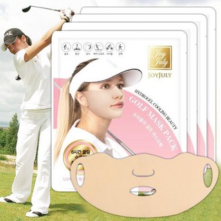 조이줄리 골프 마스크팩 핑크 4매입 M 사이즈/남녀공용 고보습 하이드로겔/쿨링/야외/레저/스포츠/골프, 4개입, 1개