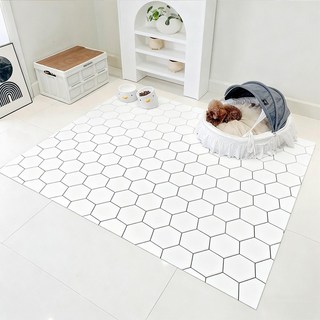 80*120cm 넓은 강아지 발 씻기는 매트 3mm 두께 PVC 미끄럼 방지 물걸레 청소 가능 대형 발판 반려동물 용품, 흰색, 1개