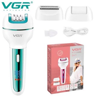 VGR732 3in1 제모기 여성용 전기 면도기 얼굴 및 바디 충전식 레이디 트리머 제모 비키니 겨드랑이 다리, With box, 1개