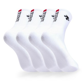 데상트 남성 스포츠 파일 빽선 중목양말 4P_WHRD, 4족세트_WH/RD, FREE