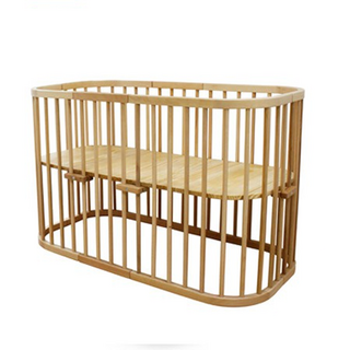 百貨公司 專櫃品牌 GMP BABY橢圓櫸木多功能嬰兒床(兩色)加送床組【金寶貝】, 原木 X-022, 原木