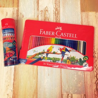X.H. Baby【德國 Faber-Castell】WATERCOLOUR 輝柏 水性色鉛筆 精緻鐵盒36色 附水彩筆, 1個, 桶裝