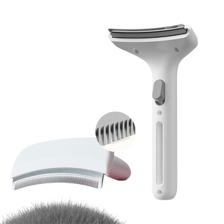 소소룸 반려동물 저자극 원터치 브러쉬 강아지 고양이 엉킨털 죽은털 제거, 1개, 화이트