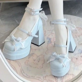 리본구두 통굽구두 로리타 리본장식 메리제인 귀여운 디자인 신발