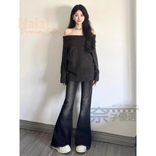 高腰美式復古牛仔褲！喇叭褲 高腰褲 彈性牛仔褲 落地牛仔褲 收腹牛仔褲 修身 韓版牛仔褲