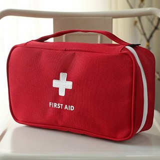 露營中毒本鋪 隨身急救包 醫藥包 防災收納袋 多層分類 紅色 灰色款
