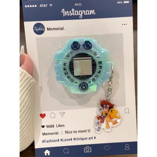 에어팟케이스 프로3케이스 야광 에어팟전기종 디지바이스 추억의만화 디지몬바이스 귀여운케이스 레어아이템, 민트, AirPods Pro3