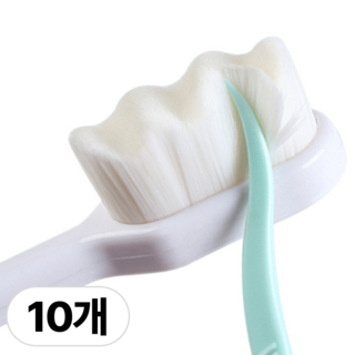 비바프 부드러운 저자극 미세모 만모 칫솔, 하얀, 1세트, 10개입