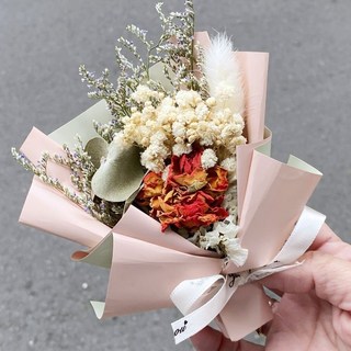 【森林海】迷你永生花束附提袋：教師節/畢業/情人節禮物首選，拍照道具, 情書9號, 1個
