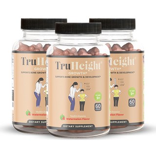 [본사] 트루하이트 그로스 키 즈 꿈 크는 어린이 성장기 영양제품 멀티비타민 수박맛 60구미 TruHeight, 3개, 60정