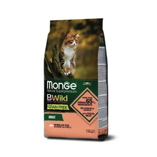 [CAT]몬지 비와일드 그레인프리 어덜트 연어 1.5kg /12개월 이상의 고양이, 1개