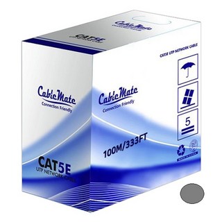 케이블메이트 CAT5e UTP 100M 그레이 랜케이블 단선 제작용 시공용, 1개