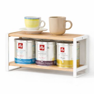 네이처 멀티렉 미니선반 책상 주방 다용도 2단 정리 선반 2size (중 대), 1개, 화이트(중)