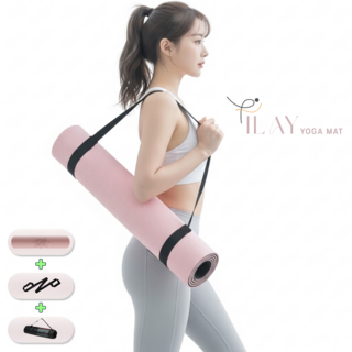 일라이 홈트매트 푹신쿠션 냄새없는 TPE 요가매트, 1개, 로즈 핑크