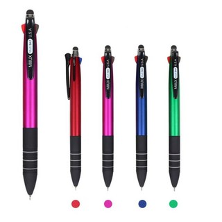 밀룩스 멀티 5 in1 볼펜 (5 가지 기능 = 3색 볼펜+샤프+터치펜) _ 세련되고 심플한 종합 기능성 볼펜 _ 볼펜 하나에 다섯가지 기능, 5개, 분홍