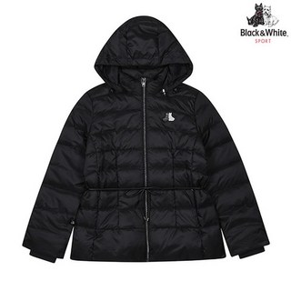 블랙앤화이트 여성 허리 스트링 경량 다운 점퍼 1144LXWP_BLACK 2530111, BLACK, S