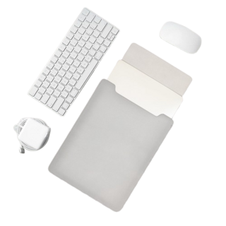 투에이비 태블릿/노트북 파우치 슬리브 가죽 케이스, 라이트 그레이