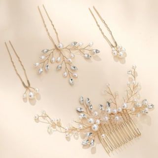 셀프 헤어장식 진주 웨딩/한복 헤어 뒤꽂이핀 머리 삔 올림머리 3종 (단일 가능)