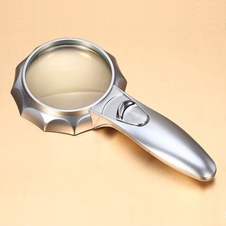 高清LED燈閱讀放大鏡 手持大鏡面放大鏡 閱讀 維修 鑑賞 老花放大鏡 中老年 銀髮族, 1個