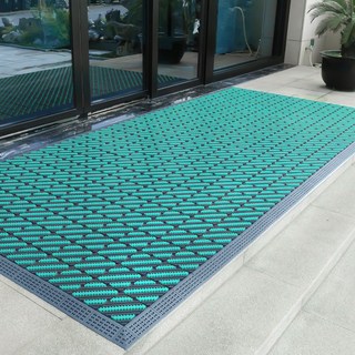 호텔 발매트 입구 깔개 현관 발닦개 카페트 호텔발매트 빌딩 매트, 브러쉬 그레이/그린 블록