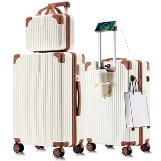 [3년AS/1+1] 초경량 캐리어 2종 세트 USB충전거치대 360도 저소음 휠 기내용 여행용 케리어 20인치 24인치 26인치 28인치