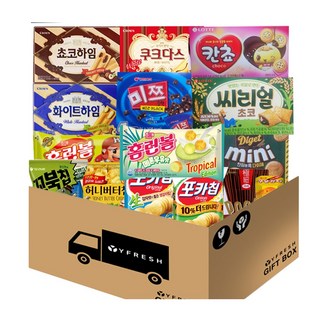 [YFRESH]과자세트 15p 초코하임 화이트하임 쿠크다스화이트 미쯔 포키극세 홈런볼초코 홈런볼메론 구운감자 포카칩오리지날 어니언 꼬북칩 허니버터칩 칸쵸 씨리얼초코 다이제미니, 1개