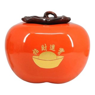 陶瓷柿子聚寶盆, 橙色, 1個