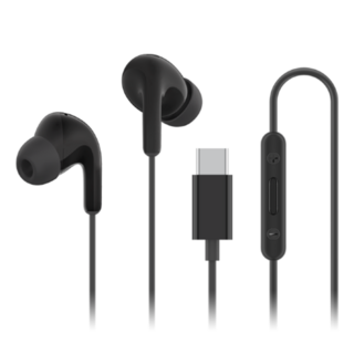 Type-C 入耳式耳機，舒適輕巧，內建麥克風線控，通話清晰，音樂享受, 黑色, 小米有線耳機