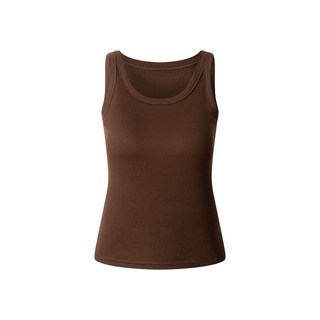 【OniWear】固定杯吊帶螺紋含胸墊修身背心 上薄下厚無袖小可愛