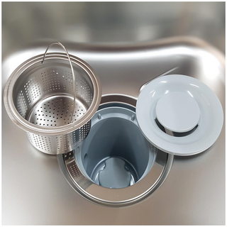 싱크대거름망/뉴프리미엄 스텐거름망 스텐덮개, 1개, 1.뉴프리미엄스텐걸름망+플라스틱덮개
